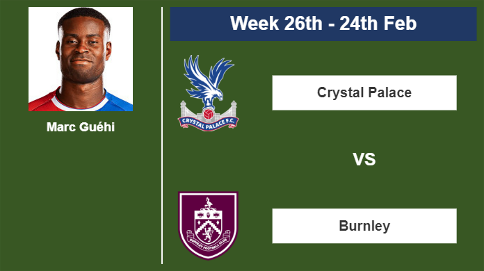 FANTASY PREMIER LEAGUE. Marc Guéhi stats before competing against Burnley on Saturday 24th of February for the 26th week.