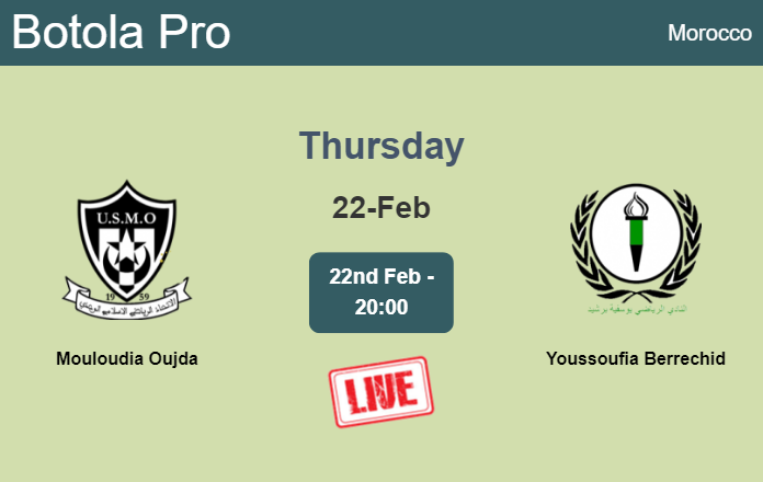 How to watch Mouloudia Oujda vs. Youssoufia Berrechid on live stream and at what time
