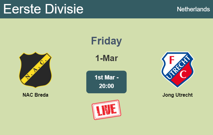 How to watch NAC Breda vs. Jong Utrecht on live stream and at what time