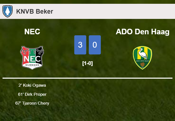 NEC prevails over ADO Den Haag 3-0