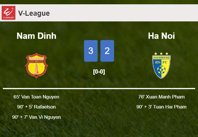 Nam Dinh tops Ha Noi after recovering from a 1-2 deficit