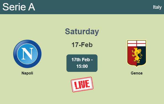 How to watch Napoli vs. Genoa on live stream and at what time
