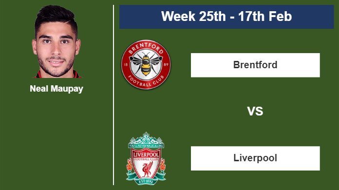 FANTASY PREMIER LEAGUE. Neal Maupay statistics before facing Liverpool on Saturday 17th of February for the 25th week.