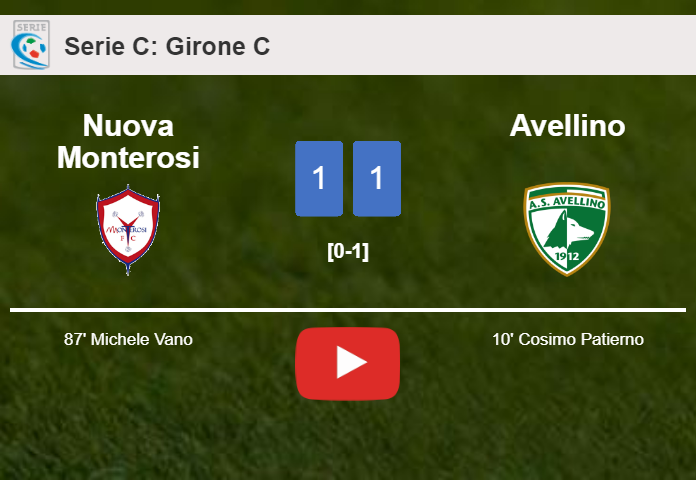 Nuova Monterosi seizes a draw against Avellino. HIGHLIGHTS