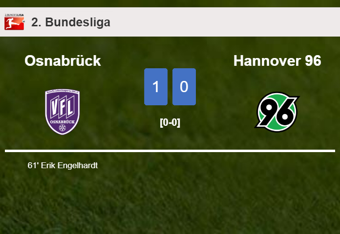 Osnabrück overcomes Hannover 96 1-0 with a goal scored by E. Engelhardt