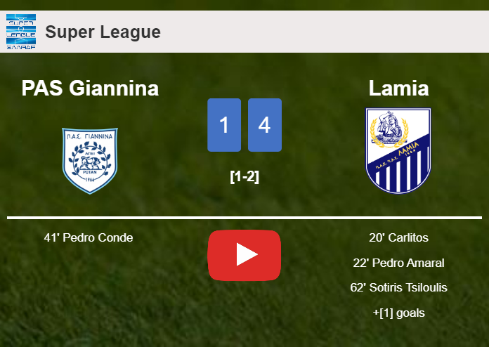 Lamia conquers PAS Giannina 4-1. HIGHLIGHTS