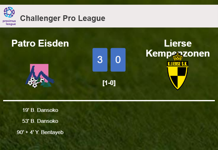 Patro Eisden overcomes Lierse Kempenzonen 3-0