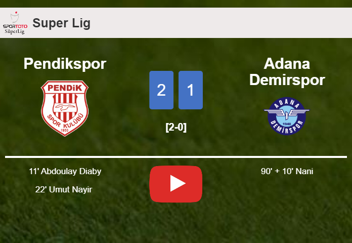 Pendikspor steals a 2-1 win against Adana Demirspor. HIGHLIGHTS