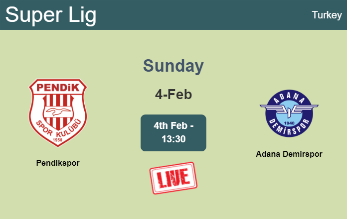 How to watch Pendikspor vs. Adana Demirspor on live stream and at what time