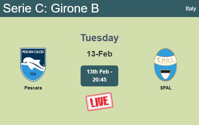 How to watch Pescara vs. SPAL on live stream and at what time