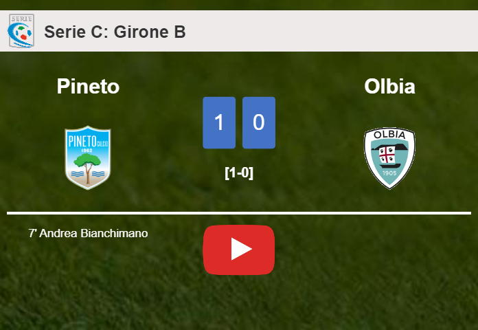 Pineto overcomes Olbia 1-0 with a late and unfortunate own goal from A. Bianchimano. HIGHLIGHTS