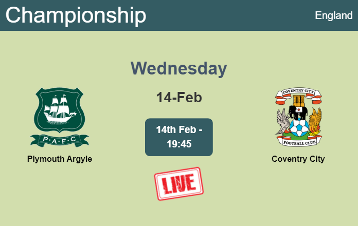 How to watch Plymouth Argyle vs. Coventry City on live stream and at what time