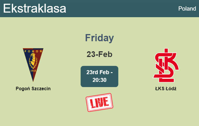 How to watch Pogoń Szczecin vs. ŁKS Łódź on live stream and at what time