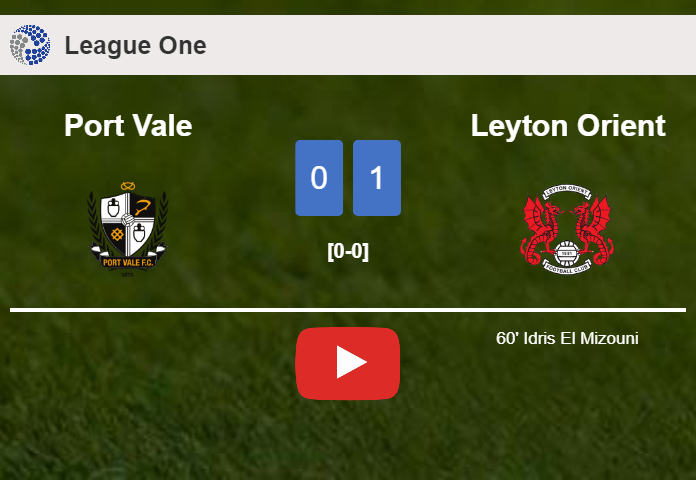 Leyton Orient prevails over Port Vale 1-0 with a goal scored by I. El. HIGHLIGHTS