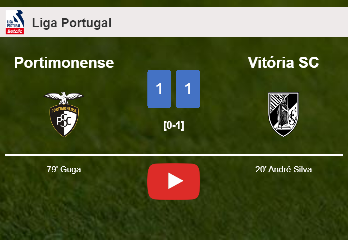 Portimonense and Vitória SC draw 1-1 on Saturday. HIGHLIGHTS