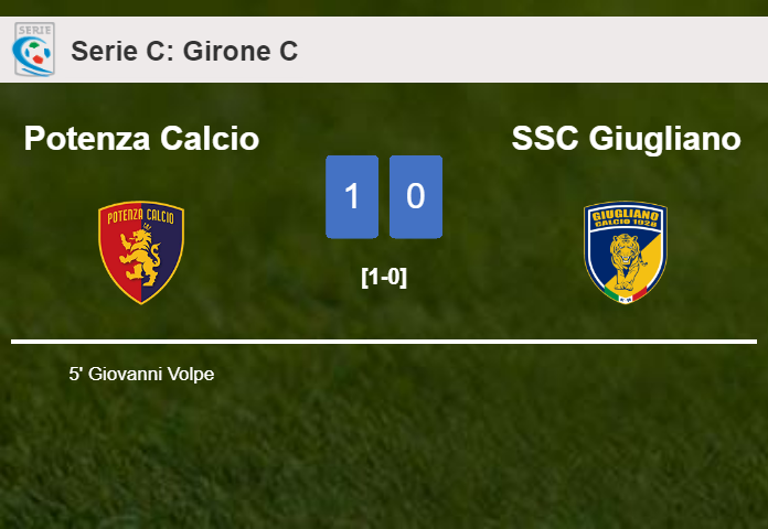 Potenza Calcio tops SSC Giugliano 1-0 with a goal scored by G. Volpe