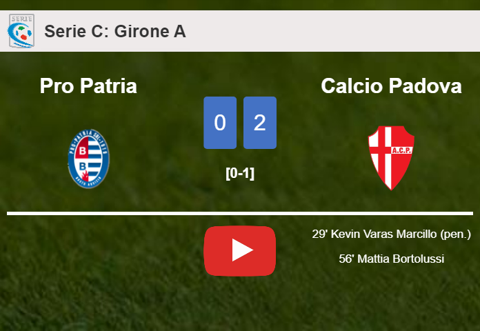 Calcio Padova conquers Pro Patria 2-0 on Tuesday. HIGHLIGHTS