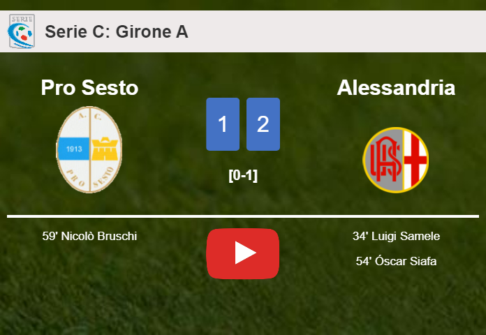 Alessandria beats Pro Sesto 2-1. HIGHLIGHTS