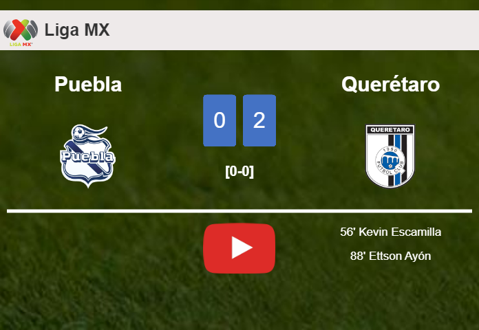 Querétaro defeats Puebla 2-0 on Friday. HIGHLIGHTS