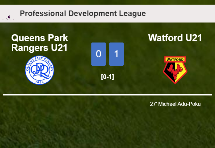 Watford U21 beats Queens Park Rangers U21 1-0 with a goal scored by M. Adu-Poku