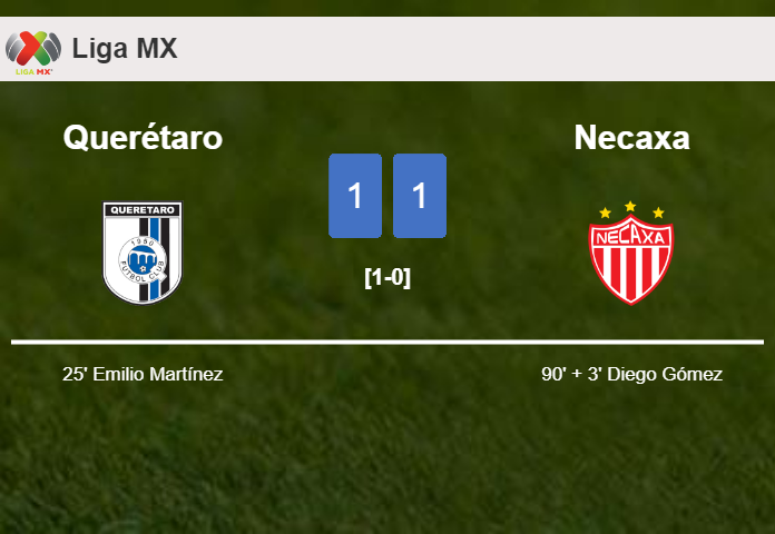 Necaxa steals a draw against Querétaro