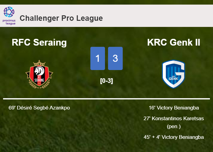 KRC Genk II defeats RFC Seraing 3-1 with 2 goals from V. Beniangba