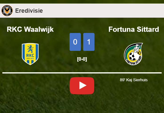 Fortuna Sittard conquers RKC Waalwijk 1-0 with a late goal scored by K. Sierhuis. HIGHLIGHTS