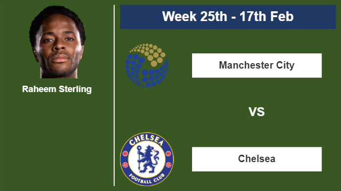 FANTASY PREMIER LEAGUE. Raheem Sterling stats before the match against Manchester City on Saturday 17th of February for the 25th week.