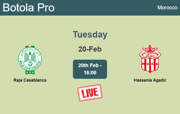 How to watch Raja Casablanca vs. Hassania Agadir on live stream and at what time