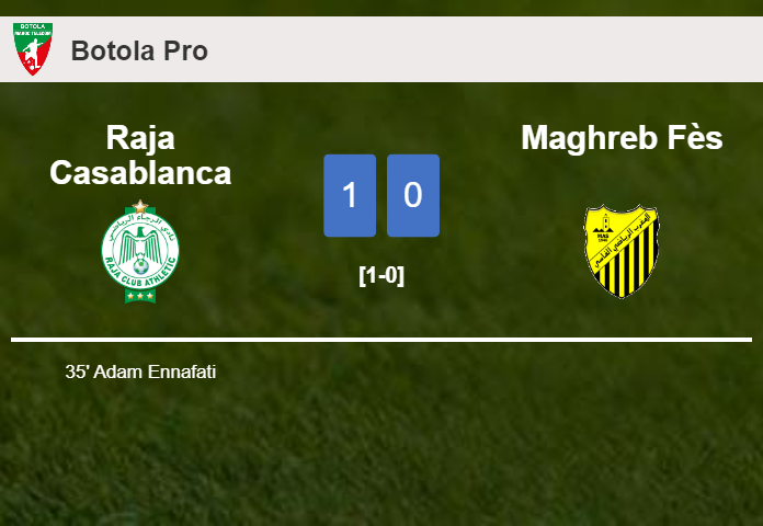 Raja Casablanca overcomes Maghreb Fès 1-0 with a goal scored by A. Ennafati