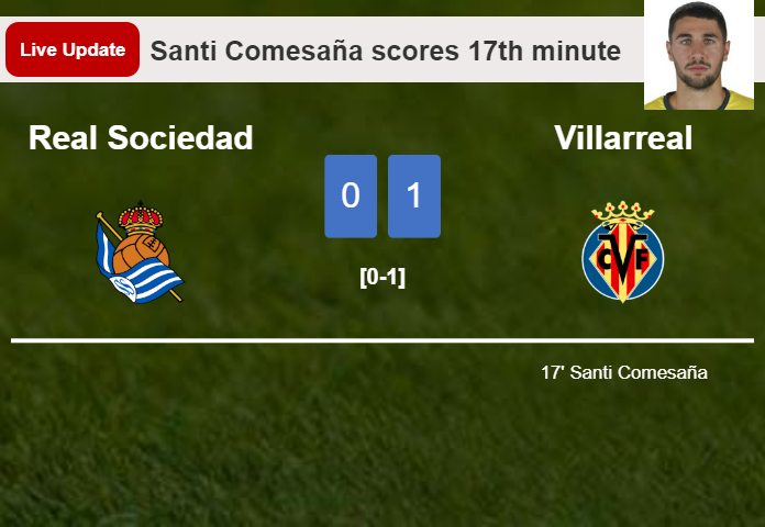 Real Sociedad vs Villarreal live updates: Santi Comesaña scores opening goal in La Liga match (0-1)