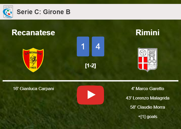 Rimini prevails over Recanatese 4-1. HIGHLIGHTS