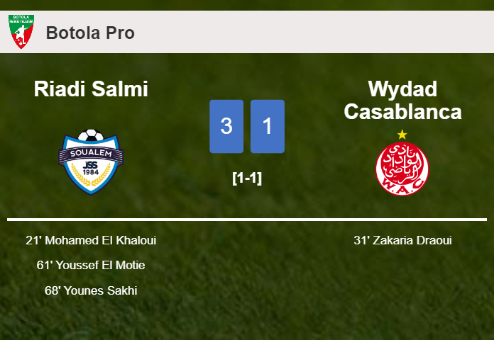 Riadi Salmi conquers Wydad Casablanca 3-1