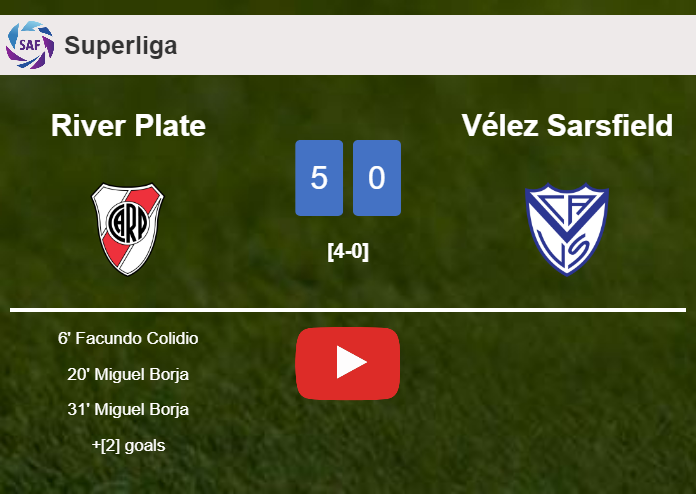 River Plate destroys Vélez Sarsfield 5-0 with a fantastic performance. HIGHLIGHTS