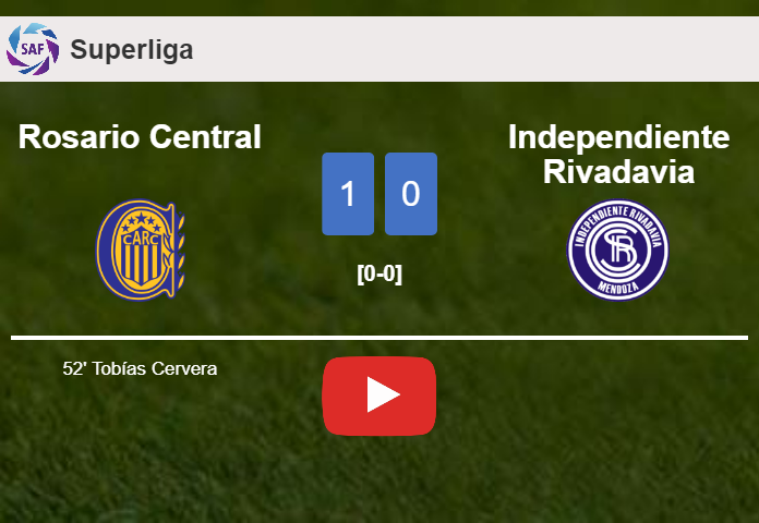 Rosario Central beats Independiente Rivadavia 1-0 with a goal scored by T. Cervera. HIGHLIGHTS