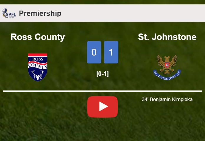 St. Johnstone conquers Ross County 1-0 with a goal scored by B. Kimpioka. HIGHLIGHTS
