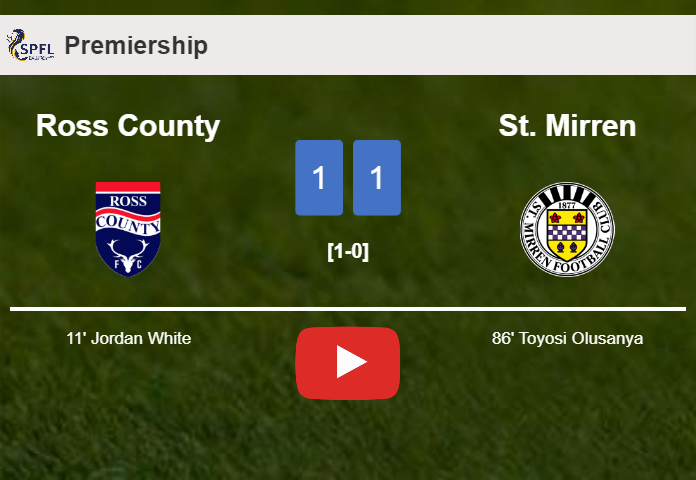 St. Mirren seizes a draw against Ross County. HIGHLIGHTS
