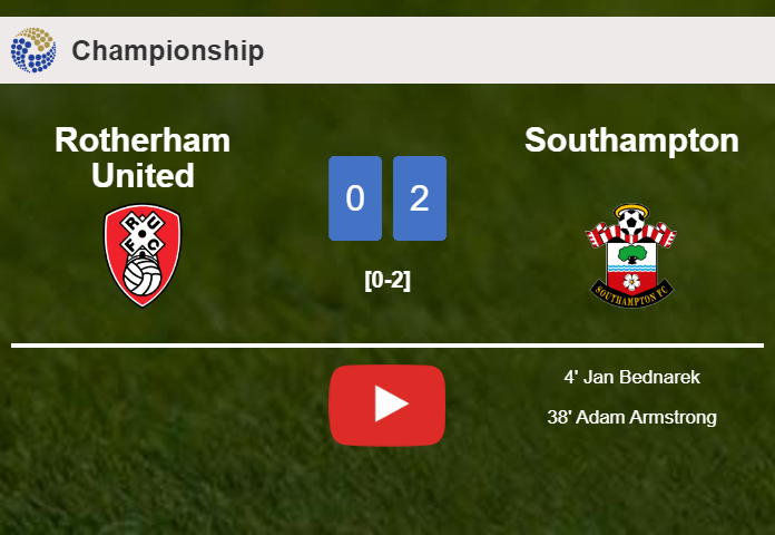 Southampton defeated Rotherham United with a 2-0 win. HIGHLIGHTS