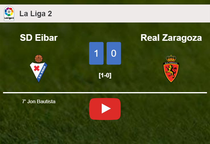 SD Eibar overcomes Real Zaragoza 1-0 with a goal scored by J. Bautista. HIGHLIGHTS