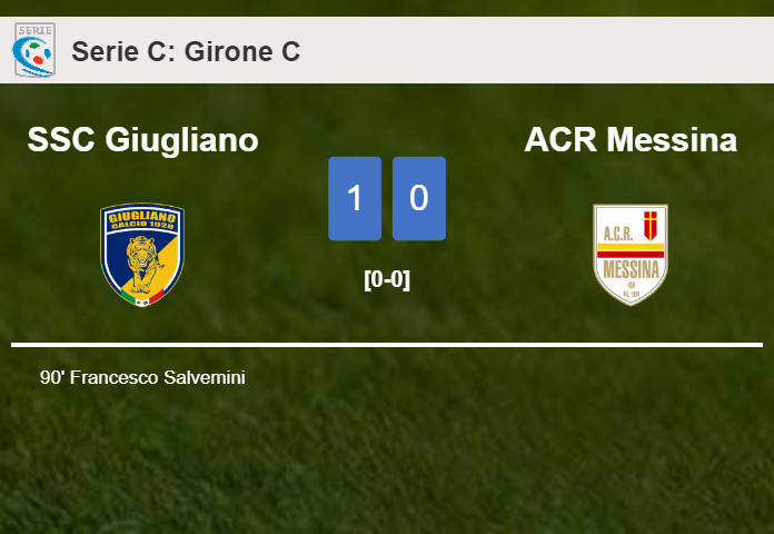 SSC Giugliano tops ACR Messina 1-0 with a late goal scored by F. Salvemini