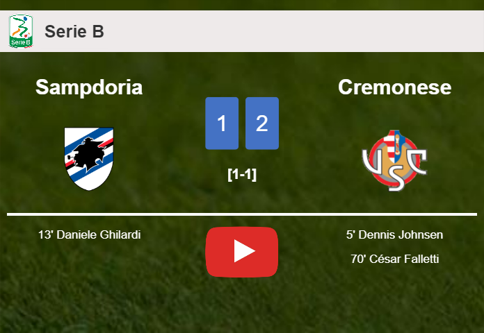 Cremonese beats Sampdoria 2-1. HIGHLIGHTS