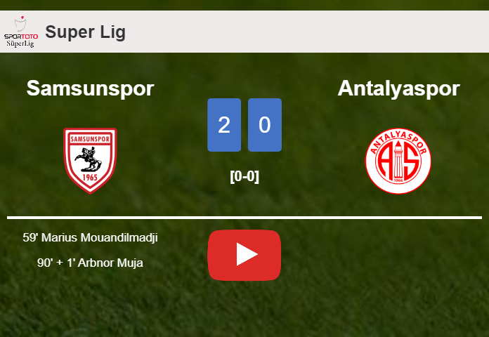 Samsunspor beats Antalyaspor 2-0 on Monday. HIGHLIGHTS