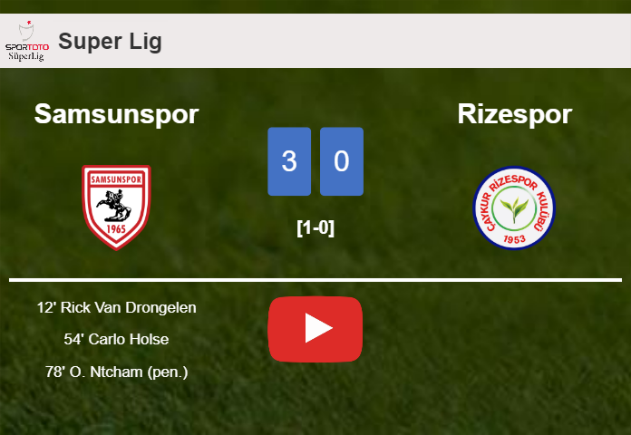 Samsunspor tops Rizespor 3-0. HIGHLIGHTS