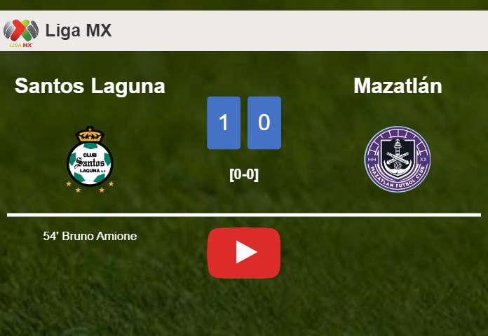 Santos Laguna beats Mazatlán 1-0 with a goal scored by B. Amione. HIGHLIGHTS