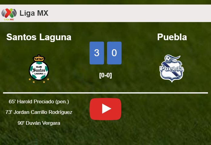 Santos Laguna tops Puebla 3-0. HIGHLIGHTS