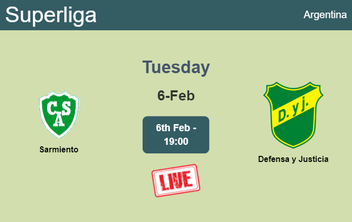 How to watch Sarmiento vs. Defensa y Justicia on live stream and at what time