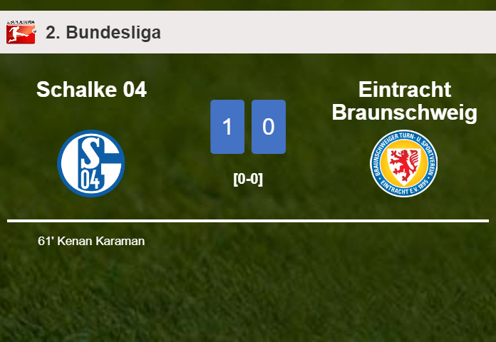 Schalke 04 beats Eintracht Braunschweig 1-0 with a goal scored by K. Karaman