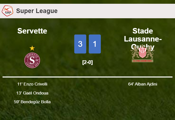 Servette defeats Stade Lausanne-Ouchy 3-1