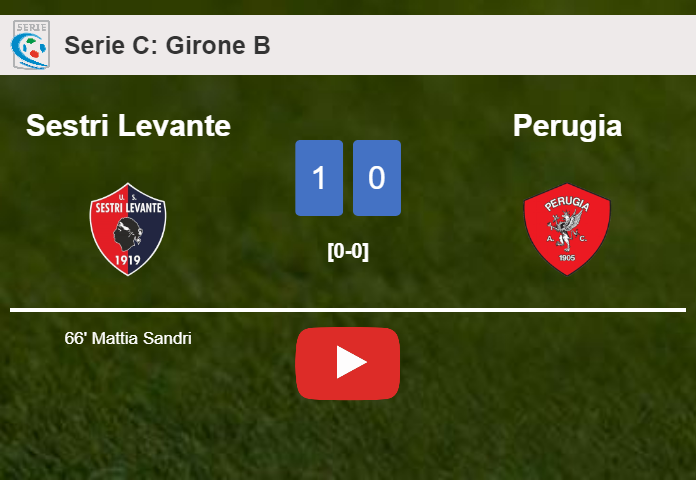 Sestri Levante beats Perugia 1-0 with a goal scored by M. Sandri. HIGHLIGHTS