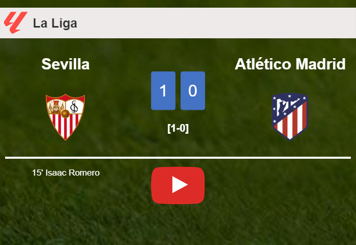 Sevilla overcomes Atlético Madrid 1-0 with a goal scored by I. Romero. HIGHLIGHTS